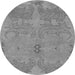 Round Abstract Gray Modern Rug, abs1660gry