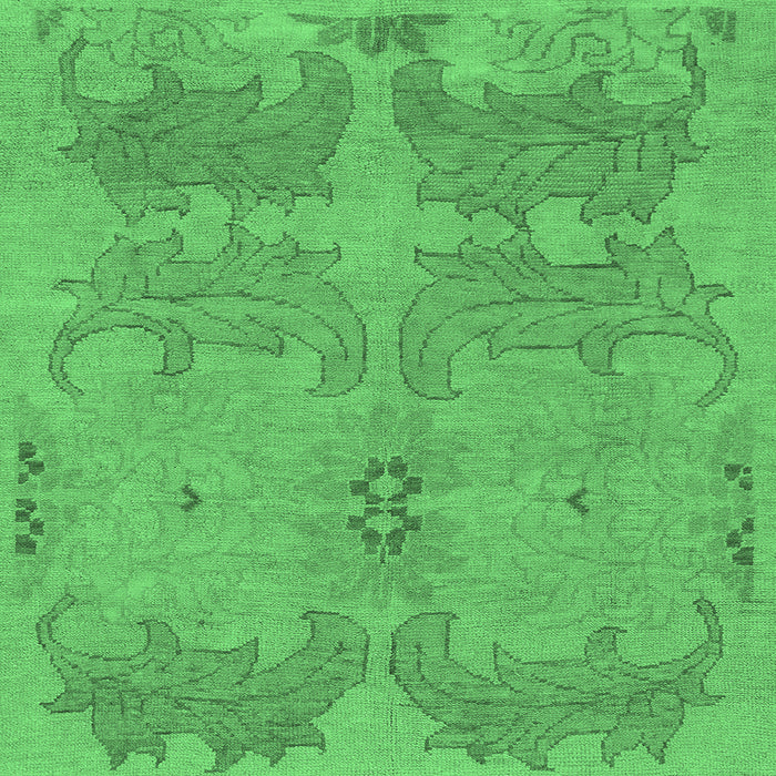 Square Abstract Emerald Green Modern Rug, abs1660emgrn