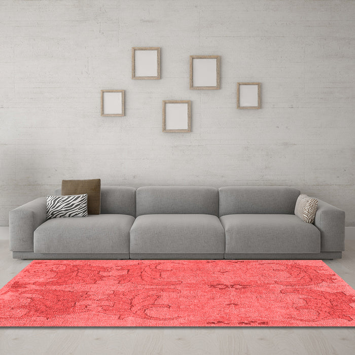 Modern Red Washable Rugs