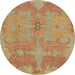 Round Abstract Orange Modern Rug, abs1660