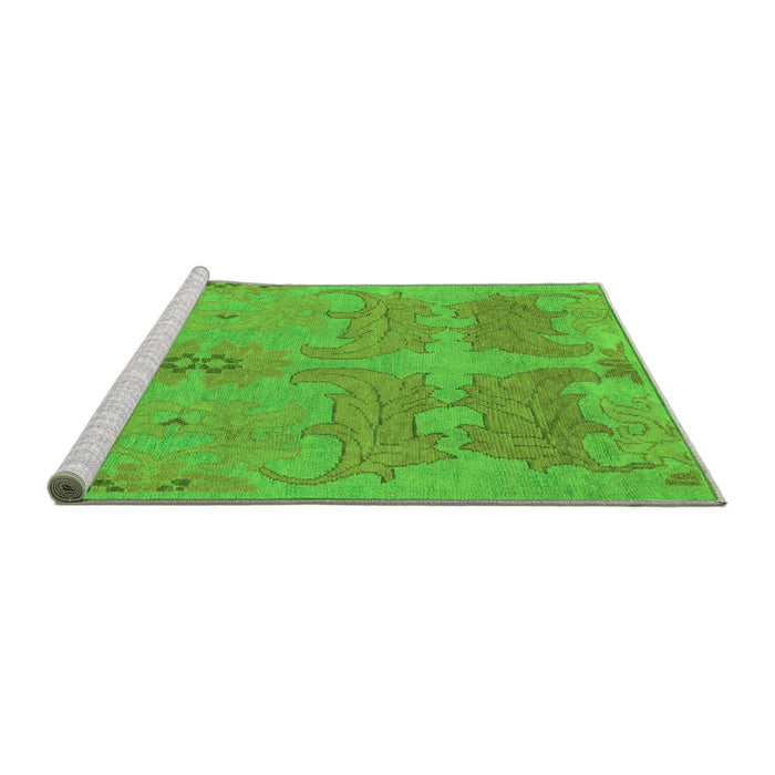 Sideview of Machine Washable Abstract Green Modern Area Rugs, wshabs1660grn