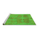 Sideview of Machine Washable Abstract Green Modern Area Rugs, wshabs1660grn