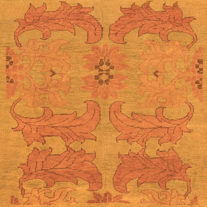 Square Machine Washable Abstract Orange Modern Area Rugs, wshabs1660org