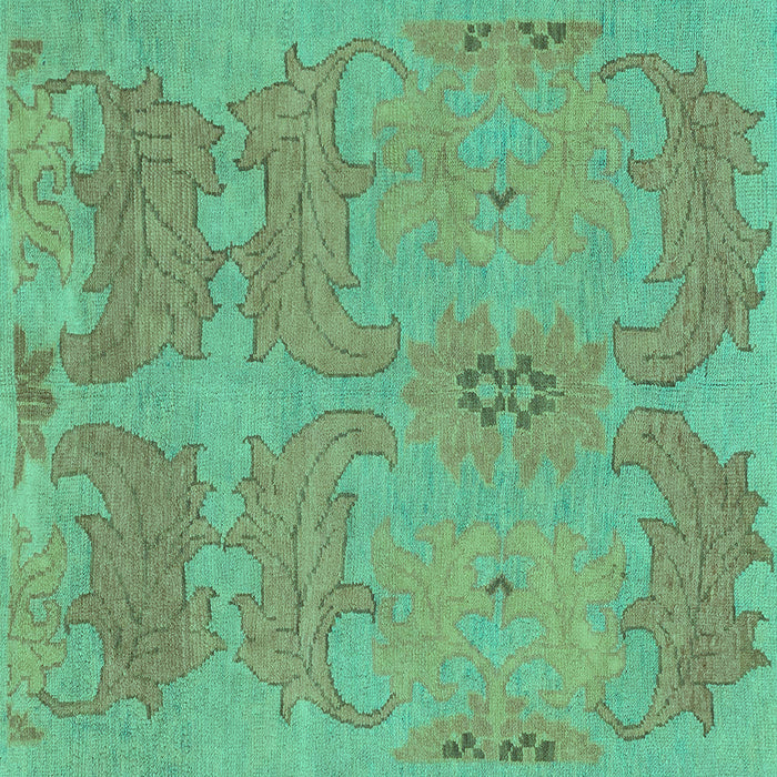 Square Abstract Turquoise Modern Rug, abs1660turq
