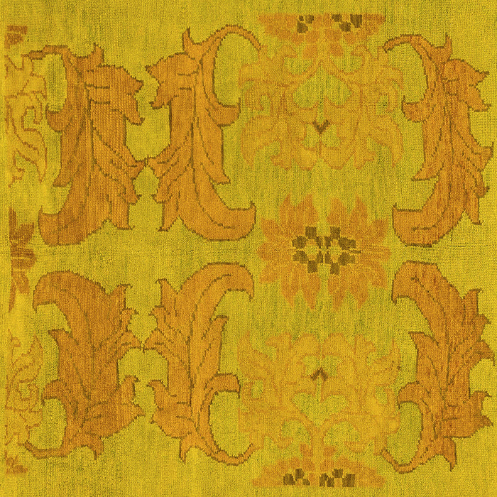 Square Machine Washable Abstract Yellow Modern Rug, wshabs1660yw