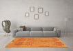 Machine Washable Abstract Orange Modern Area Rugs in a Living Room, wshabs1660org