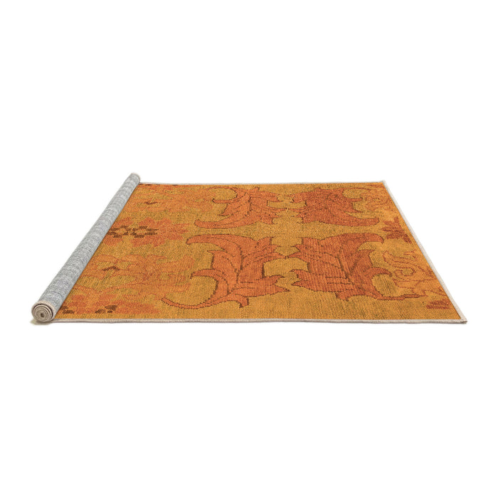 Sideview of Machine Washable Abstract Orange Modern Area Rugs, wshabs1660org