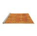 Sideview of Machine Washable Abstract Orange Modern Area Rugs, wshabs1660org