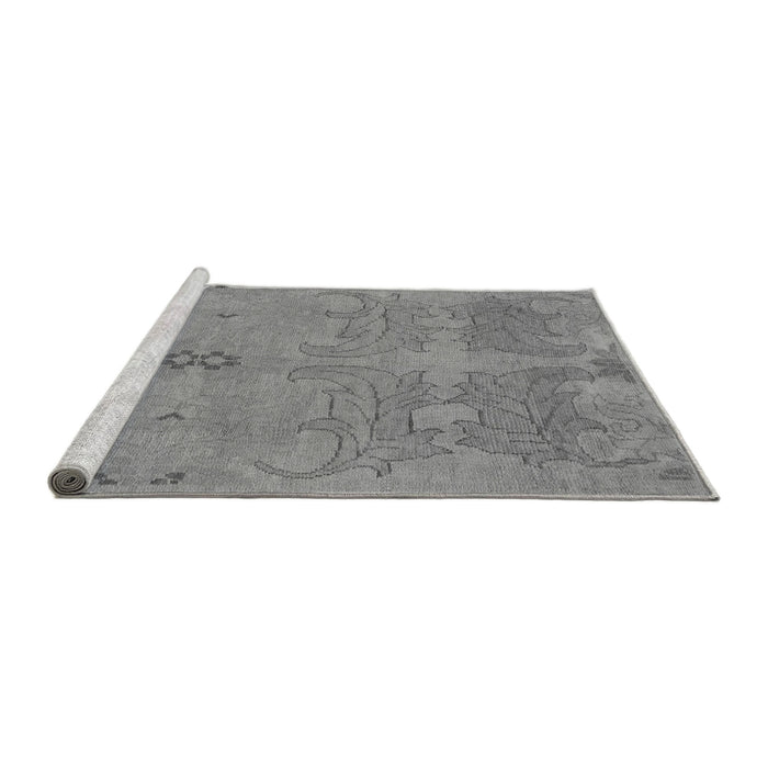 Sideview of Machine Washable Abstract Gray Modern Rug, wshabs1660gry