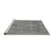 Sideview of Machine Washable Abstract Gray Modern Rug, wshabs1660gry