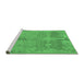 Sideview of Machine Washable Abstract Emerald Green Modern Area Rugs, wshabs1660emgrn