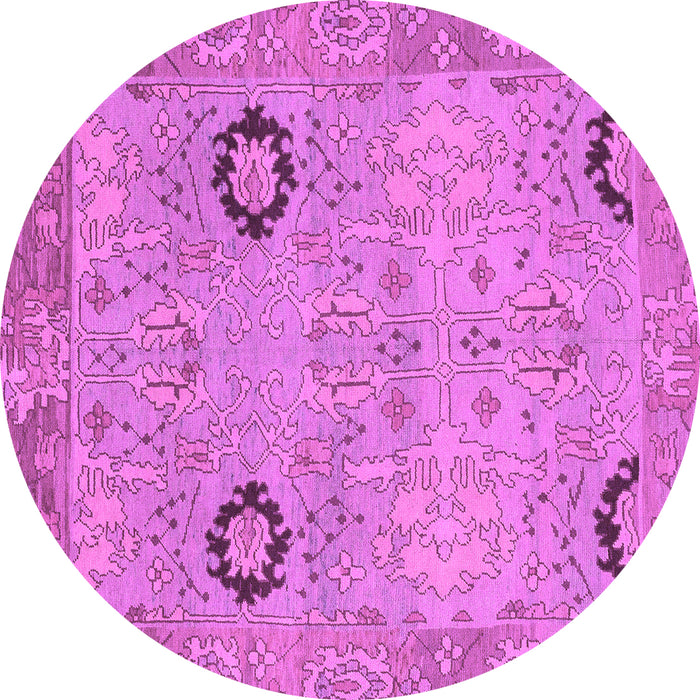 Round Oriental Purple Traditional Rug, abs1661pur