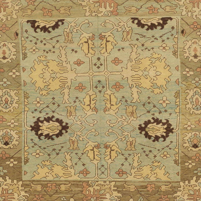 Square Abstract Light Brown Oriental Rug, abs1661