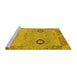 Sideview of Machine Washable Oriental Yellow Traditional Rug, wshabs1661yw