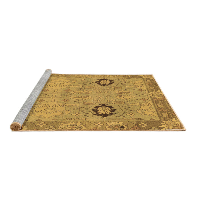 Sideview of Machine Washable Oriental Brown Traditional Rug, wshabs1661brn
