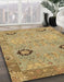 Abstract Light Brown Oriental Rug in Family Room, abs1661