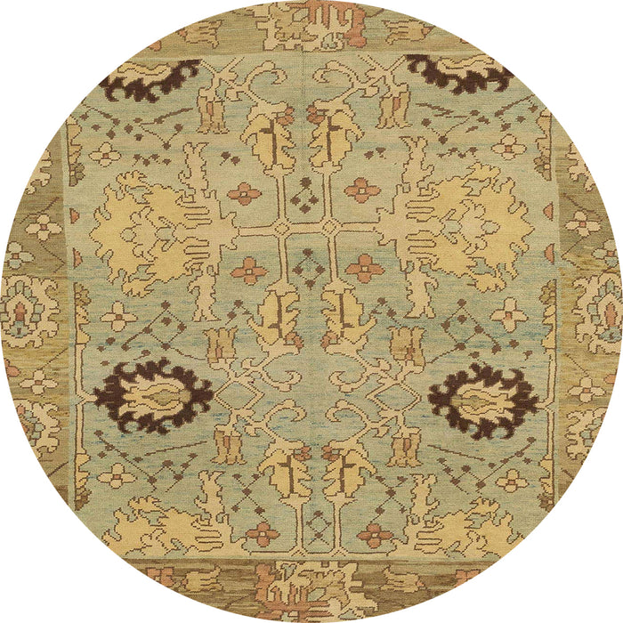 Round Machine Washable Abstract Light Brown Rug, wshabs1661