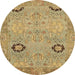 Round Machine Washable Abstract Light Brown Rug, wshabs1661