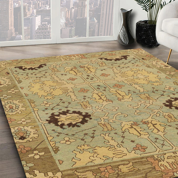 Machine Washable Abstract Light Brown Rug in a Family Room, wshabs1661