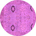 Round Machine Washable Oriental Purple Traditional Area Rugs, wshabs1661pur