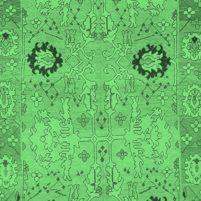 Machine Washable Oriental Emerald Green Traditional Area Rugs, wshabs1661emgrn