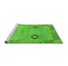 Sideview of Machine Washable Oriental Green Traditional Area Rugs, wshabs1661grn