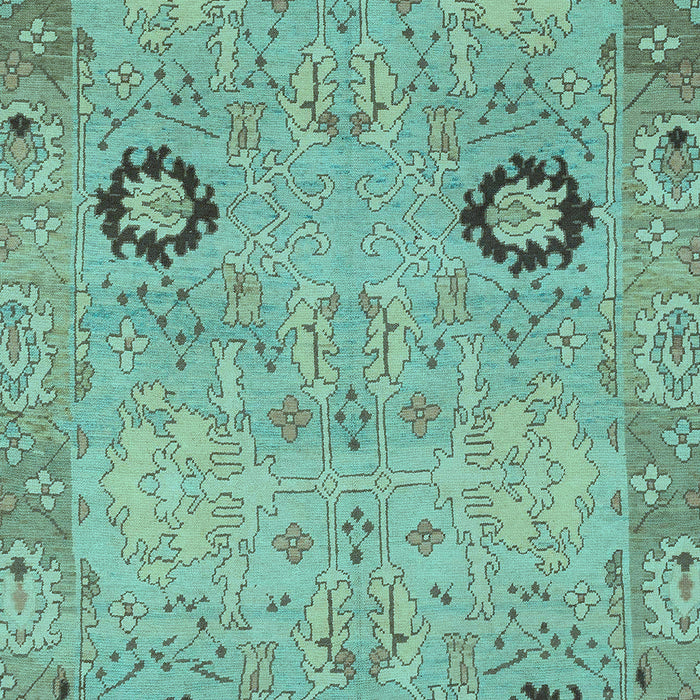 Machine Washable Oriental Light Blue Traditional Rug, wshabs1661lblu