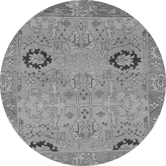 Round Machine Washable Oriental Gray Traditional Rug, wshabs1661gry
