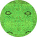 Round Oriental Green Traditional Rug, abs1661grn