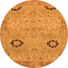 Round Oriental Orange Traditional Rug, abs1661org