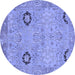 Round Oriental Blue Traditional Rug, abs1661blu