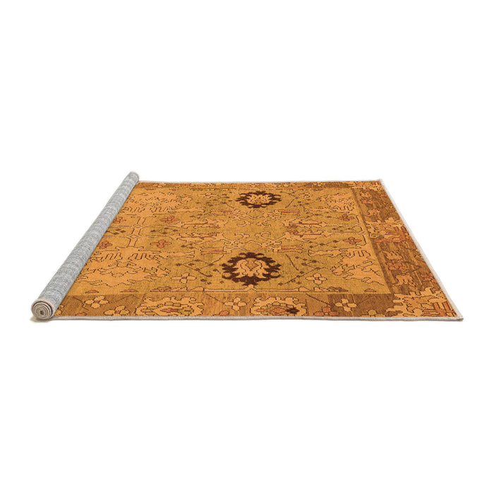 Sideview of Machine Washable Oriental Orange Traditional Area Rugs, wshabs1661org