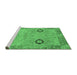 Sideview of Machine Washable Oriental Emerald Green Traditional Area Rugs, wshabs1661emgrn