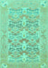Machine Washable Oriental Turquoise Traditional Area Rugs, wshabs1662turq