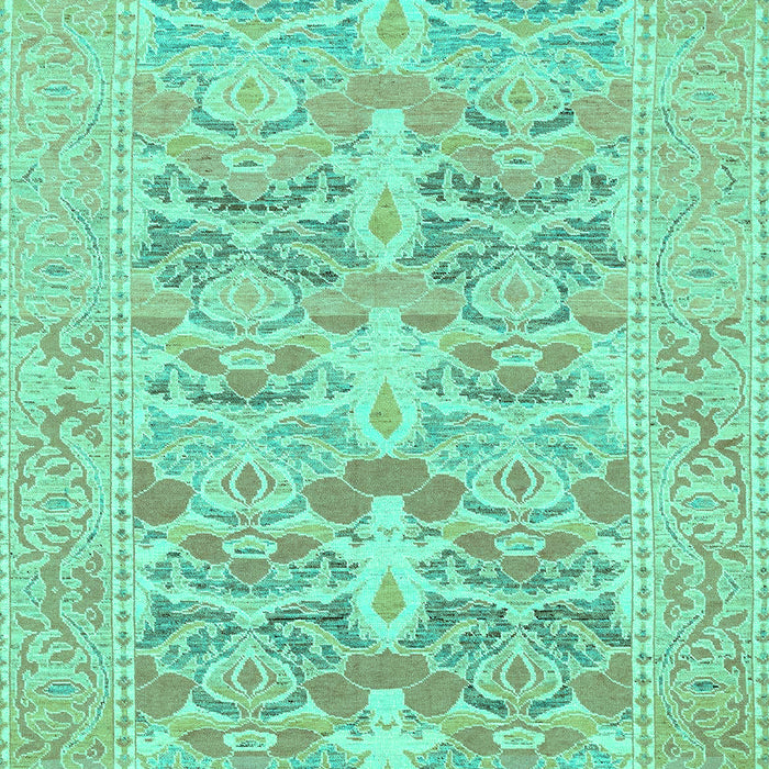 Machine Washable Oriental Turquoise Traditional Area Rugs, wshabs1662turq