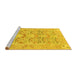 Sideview of Machine Washable Oriental Yellow Traditional Rug, wshabs1662yw