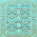 Square Machine Washable Oriental Light Blue Traditional Rug, wshabs1662lblu