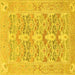 Square Machine Washable Oriental Yellow Traditional Rug, wshabs1662yw