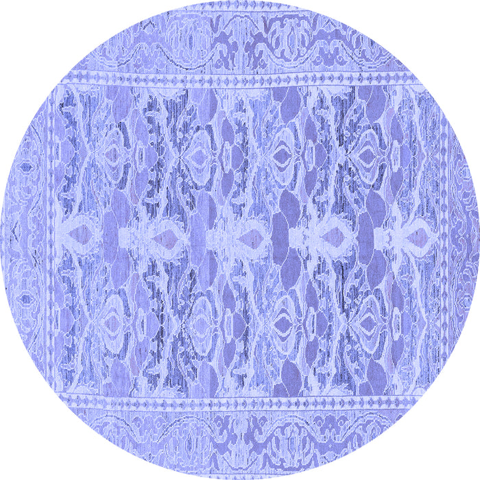 Round Oriental Blue Traditional Rug, abs1662blu
