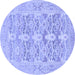 Round Oriental Blue Traditional Rug, abs1662blu