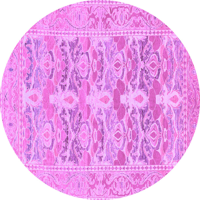 Round Oriental Purple Traditional Rug, abs1662pur