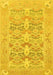 Machine Washable Oriental Yellow Traditional Rug, wshabs1662yw