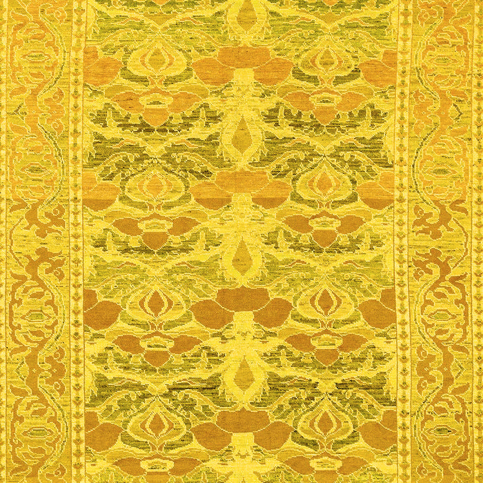 Machine Washable Oriental Yellow Traditional Rug, wshabs1662yw