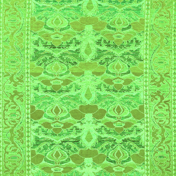 Machine Washable Oriental Green Traditional Area Rugs, wshabs1662grn