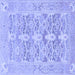 Square Machine Washable Oriental Blue Traditional Rug, wshabs1662blu
