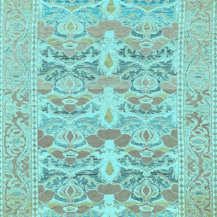 Machine Washable Oriental Light Blue Traditional Rug, wshabs1662lblu