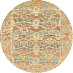 Round Machine Washable Abstract Bronze Brown Rug, wshabs1662