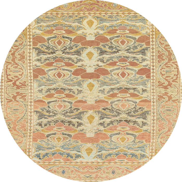 Round Machine Washable Abstract Bronze Brown Rug, wshabs1662