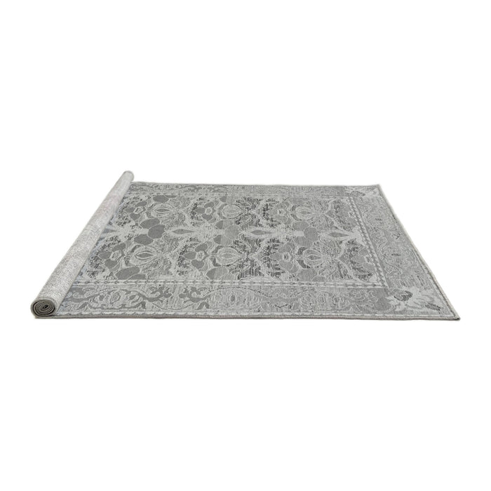 Sideview of Machine Washable Oriental Gray Traditional Rug, wshabs1662gry