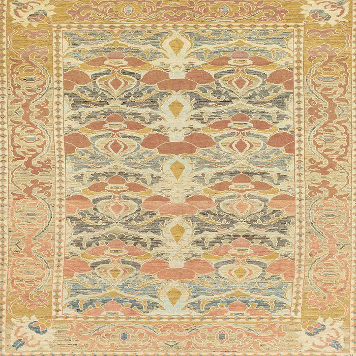 Square Abstract Bronze Brown Oriental Rug, abs1662